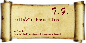 Tollár Fausztina névjegykártya